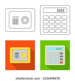 Isolated object of bank and money symbol. Collection of bank and bill vector icon for stock.