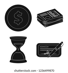 Isolated object of bank and money symbol. Collection of bank and bill stock symbol for web.