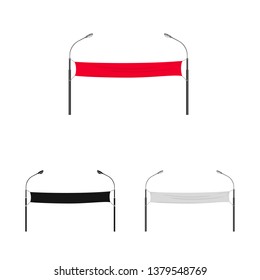 Isolated object of banner and lamp sign. Set of banner and curtain  stock symbol for web.