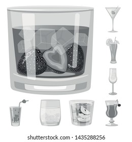 Isolated object of bar and shaker sign. Collection of bar and restaurant vector icon for stock.
