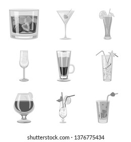 Isolated object of bar and shaker symbol. Set of bar and restaurant vector icon for stock.