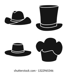 Isolated object of beanie  and beret logo. Set of beanie  and napper stock vector illustration.