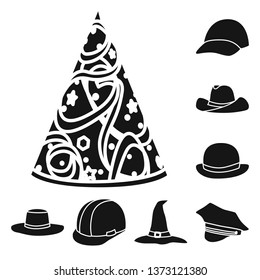 Isolated object of beanie  and beret sign. Collection of beanie  and napper vector icon for stock.