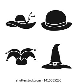 Isolated object of beanie  and beret sign. Set of beanie  and napper stock vector illustration.