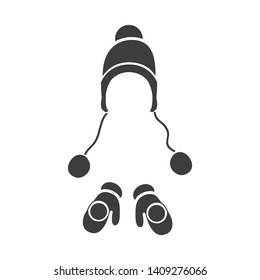 Isolated object of beanie  and mitten logo. Set of beanie  and ornament  stock symbol for web.