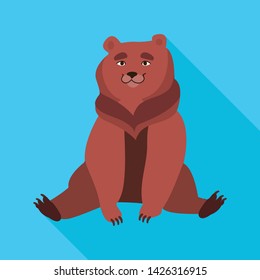 Isolated object of bear and brown symbol. Set of bear and sleep vector icon for stock.