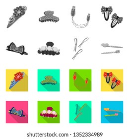 Isolated object of beauty and fashion sign. Collection of beauty and female stock vector illustration.