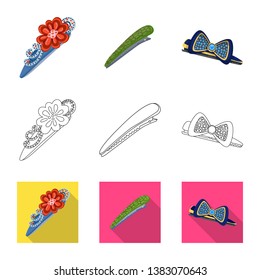 Isolated object of beauty and fashion symbol. Collection of beauty and female stock vector illustration.