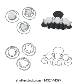 Isolated object of beauty and fashion symbol. Collection of beauty and female stock symbol for web.