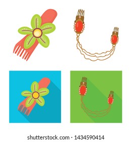 Isolated object of beauty and fashion symbol. Set of beauty and female stock vector illustration.
