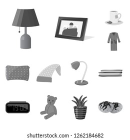 Isolated object of bedroom logo. Set of dreams and bedroom stock symbol for web.