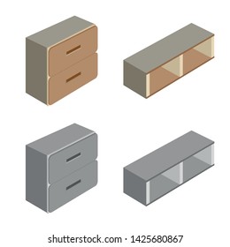 Isolated object of bedroom and room icon. Set of bedroom and furniture vector icon for stock.