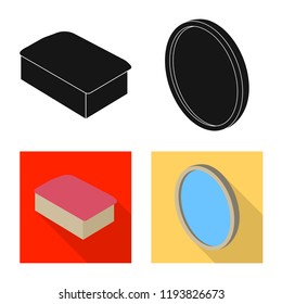 Isolated object of bedroom and room logo. Collection of bedroom and furniture vector icon for stock.