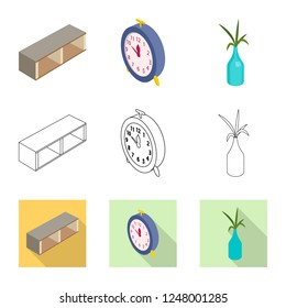 Isolated object of bedroom and room logo. Set of bedroom and furniture vector icon for stock.