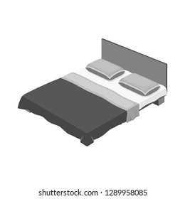 Isolated object of bedroom and room logo. Collection of bedroom and furniture stock vector illustration.
