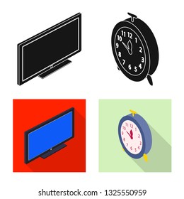 Isolated object of bedroom and room logo. Set of bedroom and furniture vector icon for stock.