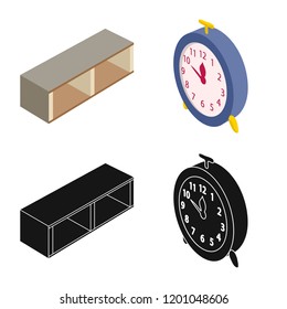 Isolated object of bedroom and room sign. Collection of bedroom and furniture stock vector illustration.