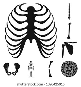 Isolated object of biology and medical logo. Set of biology and skeleton stock symbol for web.