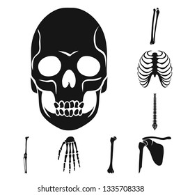 Isolated object of biology and medical logo. Set of biology and skeleton stock vector illustration.