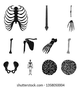 Isolated object of biology and medical sign. Set of biology and skeleton stock symbol for web.