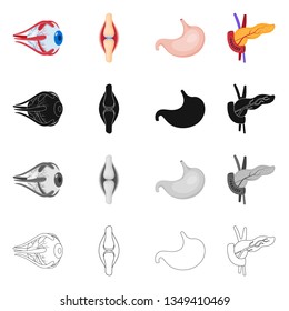 Isolated object of biology and scientific icon. Set of biology and laboratory stock symbol for web.