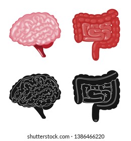 Isolated object of biology and scientific icon. Collection of biology and laboratory stock vector illustration.