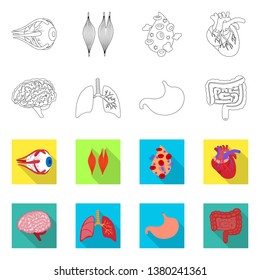Isolated object of biology and scientific logo. Set of biology and laboratory stock symbol for web.