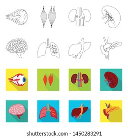Isolated object of biology and scientific logo. Set of biology and laboratory vector icon for stock.
