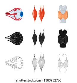 Isolated object of biology and scientific sign. Collection of biology and laboratory vector icon for stock.