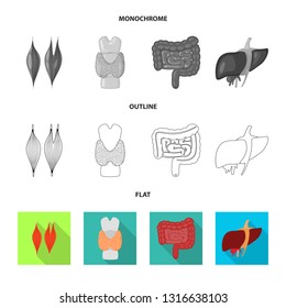 Isolated object of biology and scientific symbol. Set of biology and laboratory stock vector illustration.