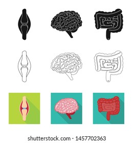 Isolated object of biology and scientific symbol. Set of biology and laboratory stock vector illustration.