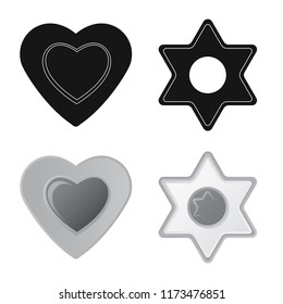 Isolated object of biscuit and bake icon. Set of biscuit and chocolate vector icon for stock.