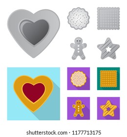 Isolated object of biscuit and bake icon. Collection of biscuit and chocolate vector icon for stock.