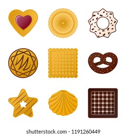Isolated object of biscuit and bake icon. Collection of biscuit and chocolate stock symbol for web.
