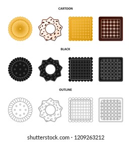 Isolated object of biscuit and bake icon. Collection of biscuit and chocolate vector icon for stock.