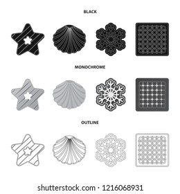 Isolated object of biscuit and bake icon. Collection of biscuit and chocolate stock symbol for web.