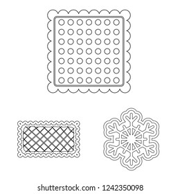 Isolated object of biscuit and bake icon. Set of biscuit and chocolate stock symbol for web.