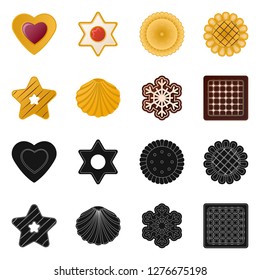 Isolated object of biscuit and bake icon. Collection of biscuit and chocolate vector icon for stock.