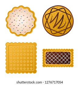 Isolated object of biscuit and bake icon. Set of biscuit and chocolate vector icon for stock.