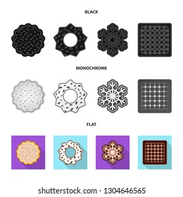 Isolated object of biscuit and bake icon. Collection of biscuit and chocolate vector icon for stock.
