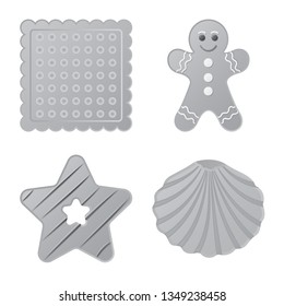 Isolated object of biscuit and bake icon. Set of biscuit and chocolate vector icon for stock.