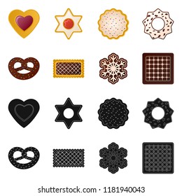 Isolated object of biscuit and bake logo. Collection of biscuit and chocolate stock symbol for web.