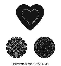 Isolated object of biscuit and bake logo. Set of biscuit and chocolate vector icon for stock.