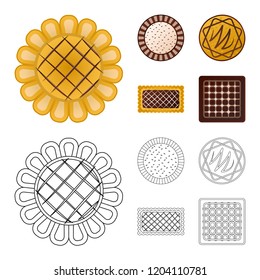 Isolated object of biscuit and bake logo. Set of biscuit and chocolate vector icon for stock.