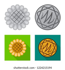Isolated object of biscuit and bake logo. Set of biscuit and chocolate vector icon for stock.