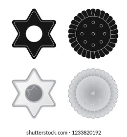 Isolated object of biscuit and bake logo. Set of biscuit and chocolate stock symbol for web.