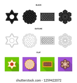 Isolated object of biscuit and bake logo. Set of biscuit and chocolate vector icon for stock.
