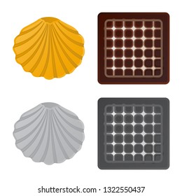 Isolated object of biscuit and bake logo. Collection of biscuit and chocolate stock symbol for web.