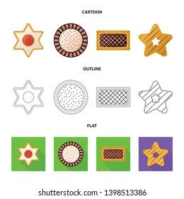 Isolated object of biscuit and bake logo. Set of biscuit and chocolate stock symbol for web.