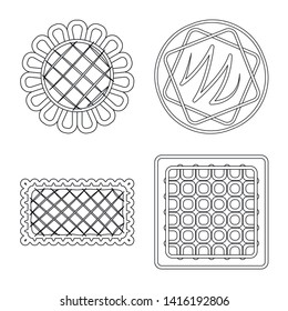 Isolated object of biscuit and bake logo. Collection of biscuit and chocolate vector icon for stock.